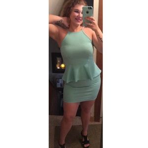 Charlotte Russe size L bodycon dress. Light blue.